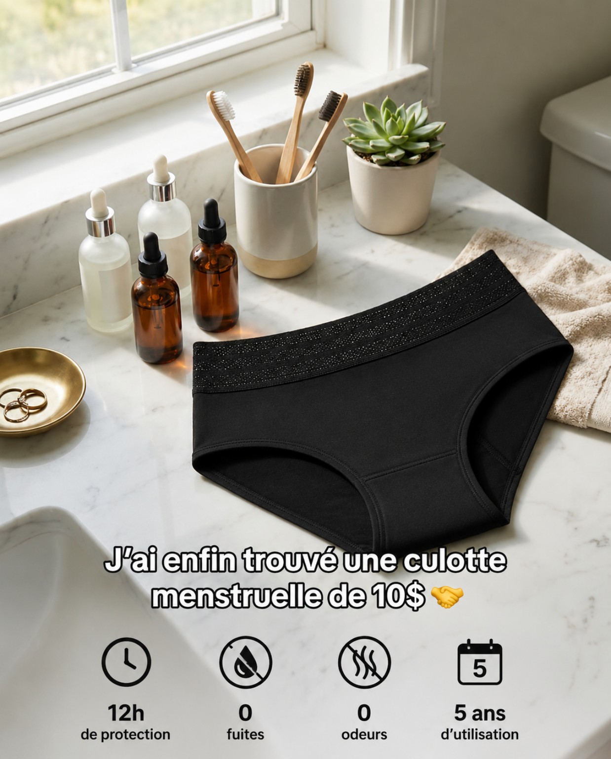 Culotte menstruelle lavable Bienzel flux moyen – Image 2